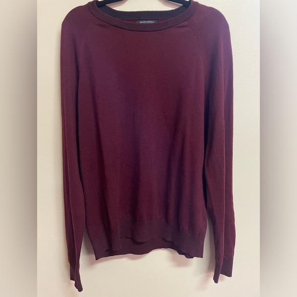 Banana Republic Men’s Burgundy Sweater Crew Neck 100% Pima Cotton Size Large - Picture 1 of 4